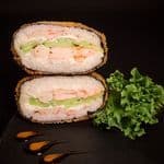 Sushi burger z krewetką.